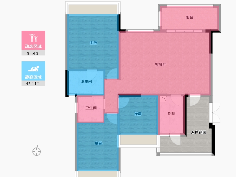 四川省-成都市-恒大银海湖-98.17-户型库-动静分区