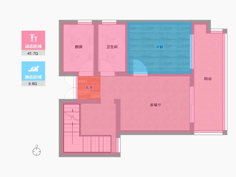 四川省-成都市-榕晟水岸丽府-48.52-户型库-动静分区