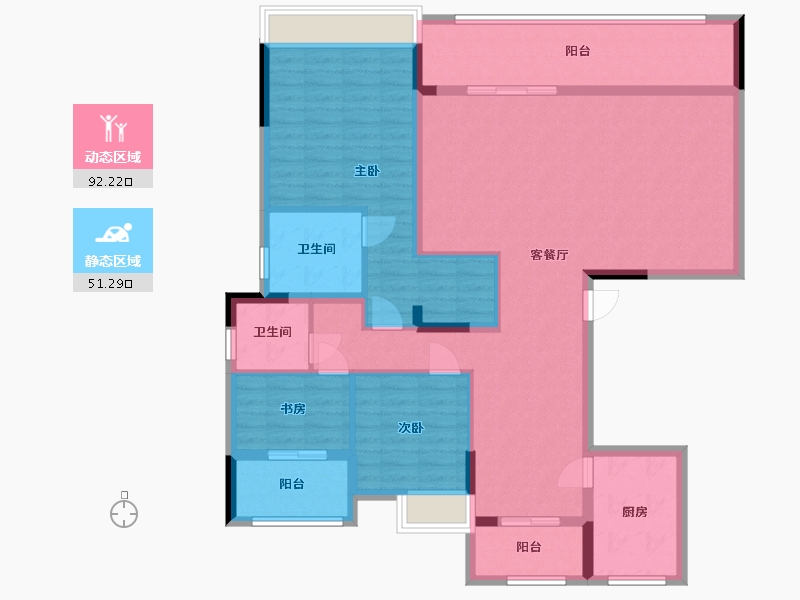 贵州省-贵阳市-乐湾国际城-128.86-户型库-动静分区