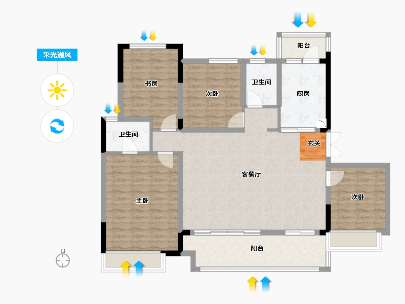 四川省-成都市-领地天府蘭台-116.98-户型库-采光通风