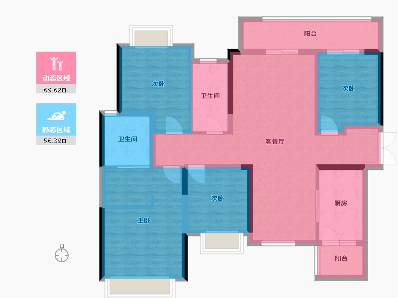 贵州省-贵阳市-融创玖境臺-112.00-户型库-动静分区