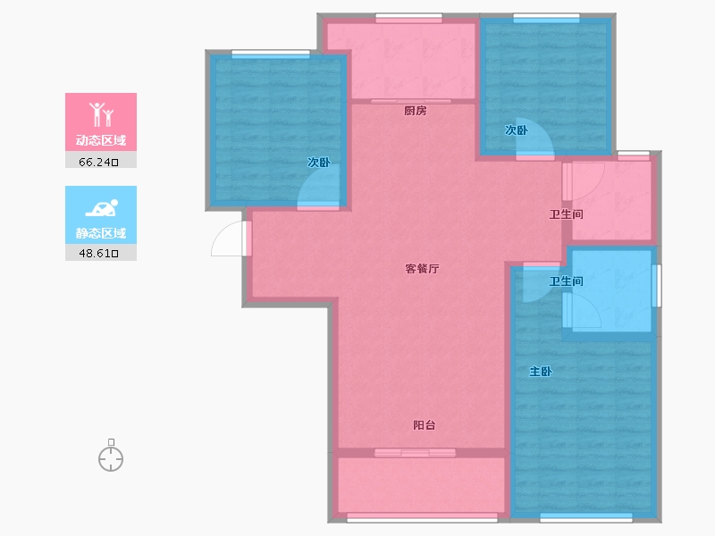 河北省-石家庄市-润江壹號-102.95-户型库-动静分区