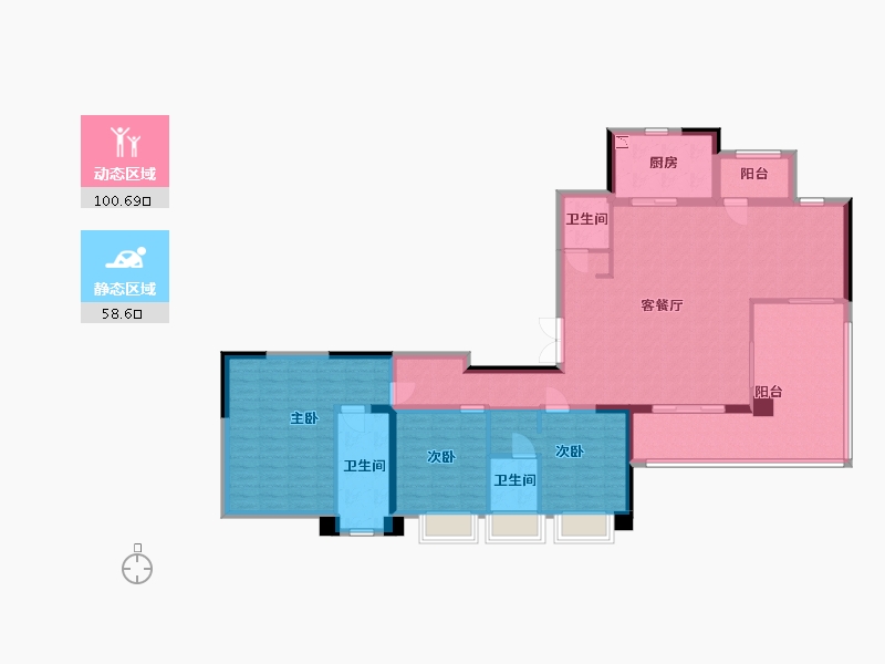 贵州省-贵阳市-旭辉观云-144.10-户型库-动静分区