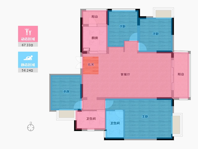 四川省-成都市-领地天府蘭台-110.65-户型库-动静分区