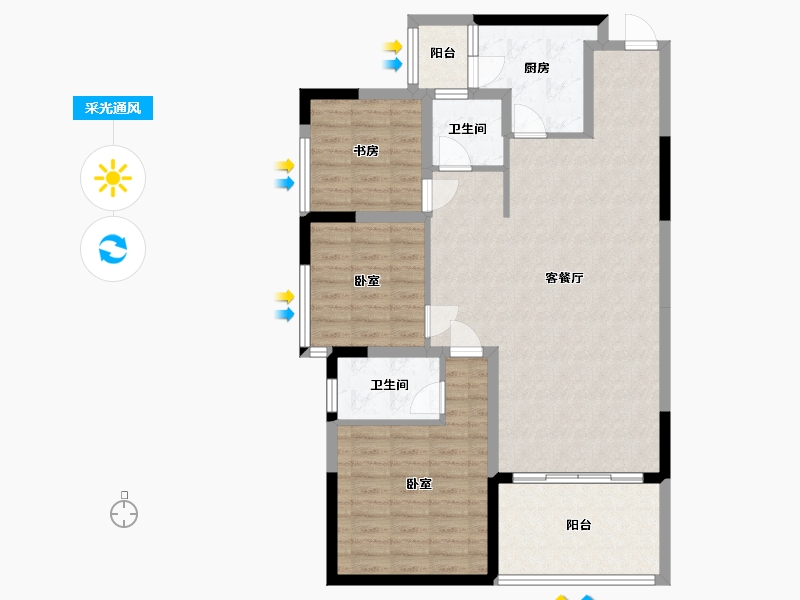 四川省-成都市-富国上邦-99.79-户型库-采光通风