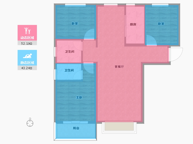 河北省-石家庄市-帝华御锦苑-85.75-户型库-动静分区