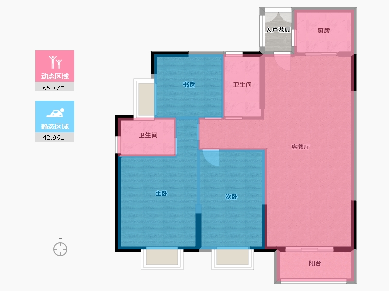 贵州省-贵阳市-观府壹号-100.99-户型库-动静分区