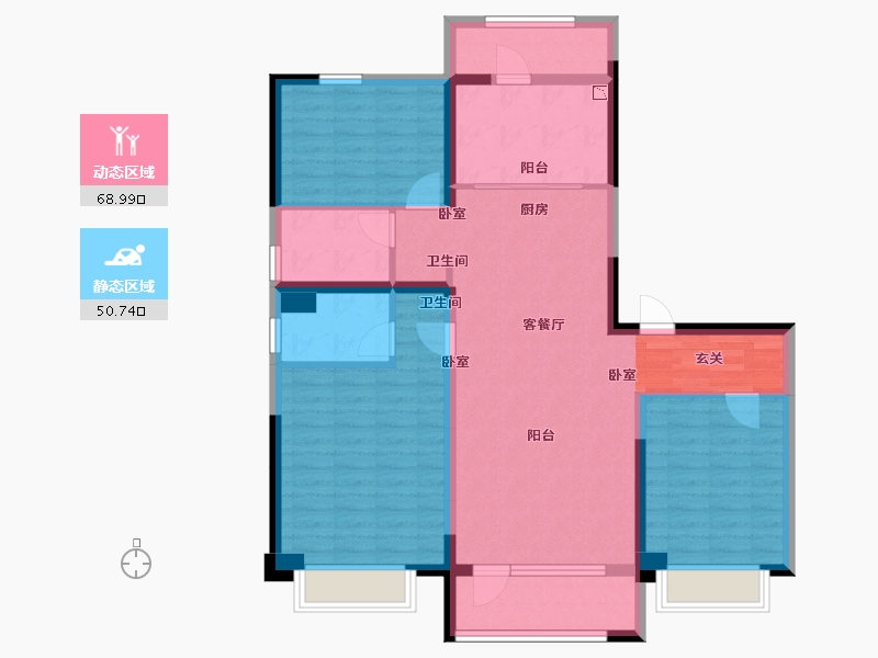 河北省-石家庄市-碧桂园晋州府-106.41-户型库-动静分区