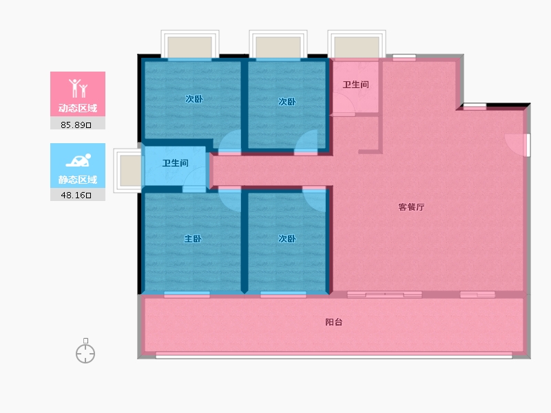 贵州省-遵义市-学堂郡四季花园-120.24-户型库-动静分区