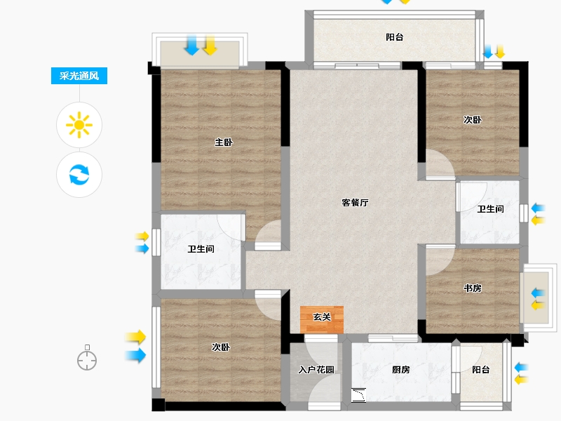 四川省-成都市-润扬观澜鹭岛-102.27-户型库-采光通风