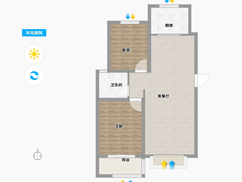 河北省-石家庄市-帝华御锦苑-81.82-户型库-采光通风