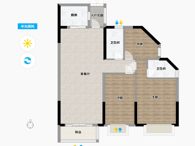 贵州省-贵阳市-观府壹号-99.33-户型库-采光通风