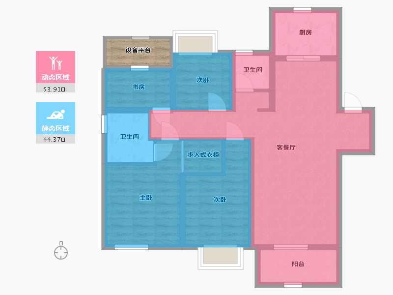 安徽省-亳州市-中南新悦府-90.00-户型库-动静分区