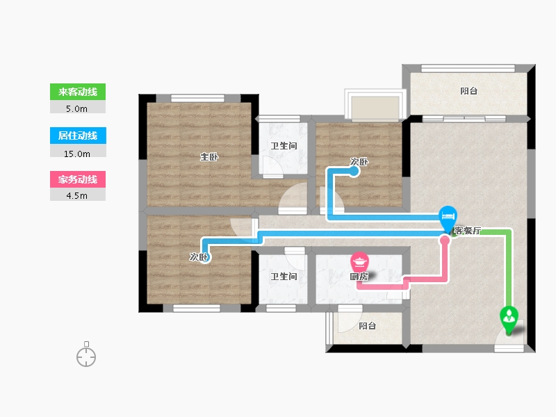 贵州省-遵义市-思乐为置地广场-80.78-户型库-动静线