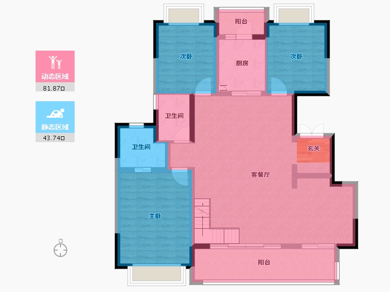 四川省-成都市-天府金茂悦-113.20-户型库-动静分区