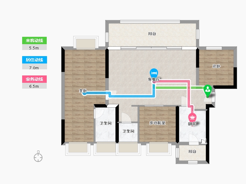 四川省-宜宾市-华侨城三江口CBD-102.37-户型库-动静线