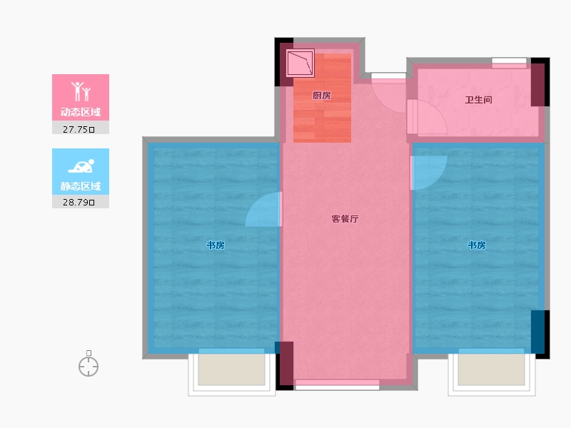 四川省-成都市-中铁城温江湖遇-50.03-户型库-动静分区