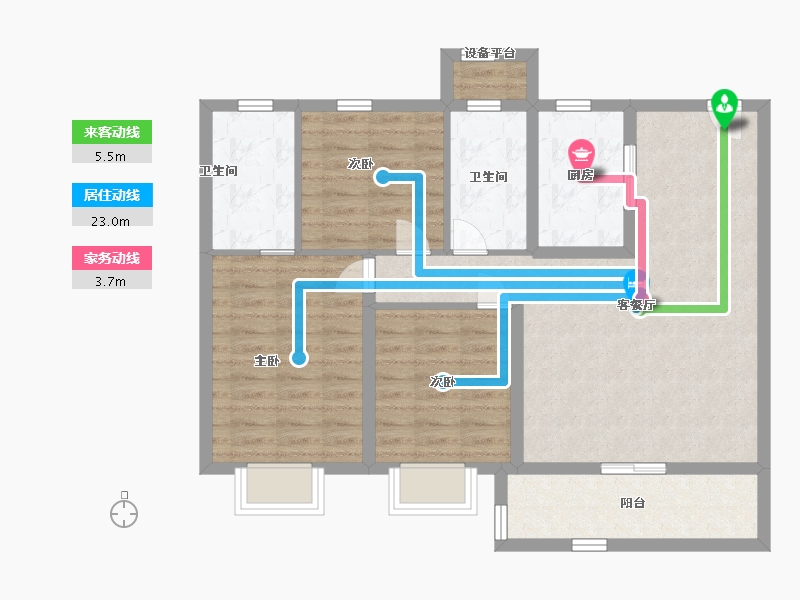 江苏省-南通市-卓越府-87.00-户型库-动静线