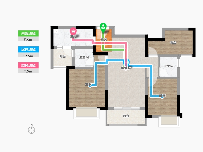 四川省-成都市-新城瑞升悦隽西江-74.55-户型库-动静线