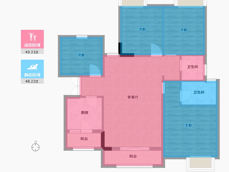 贵州省-贵阳市-乐湾国际城-87.08-户型库-动静分区