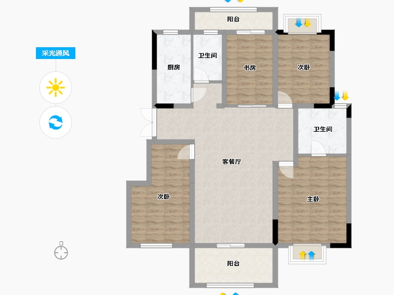 四川省-宜宾市-凤凰谷别院-118.34-户型库-采光通风