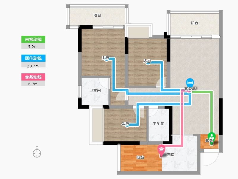 四川省-成都市-绿洲国际金座-91.22-户型库-动静线