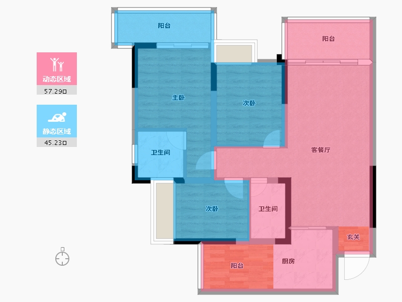 四川省-成都市-绿洲国际金座-91.22-户型库-动静分区