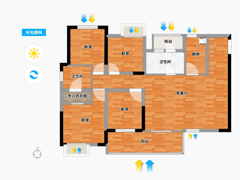 四川省-成都市-川发天府上城-100.93-户型库-采光通风