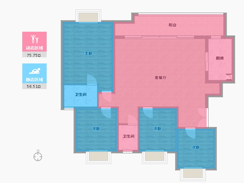 贵州省-贵阳市-融创玖境臺-119.43-户型库-动静分区