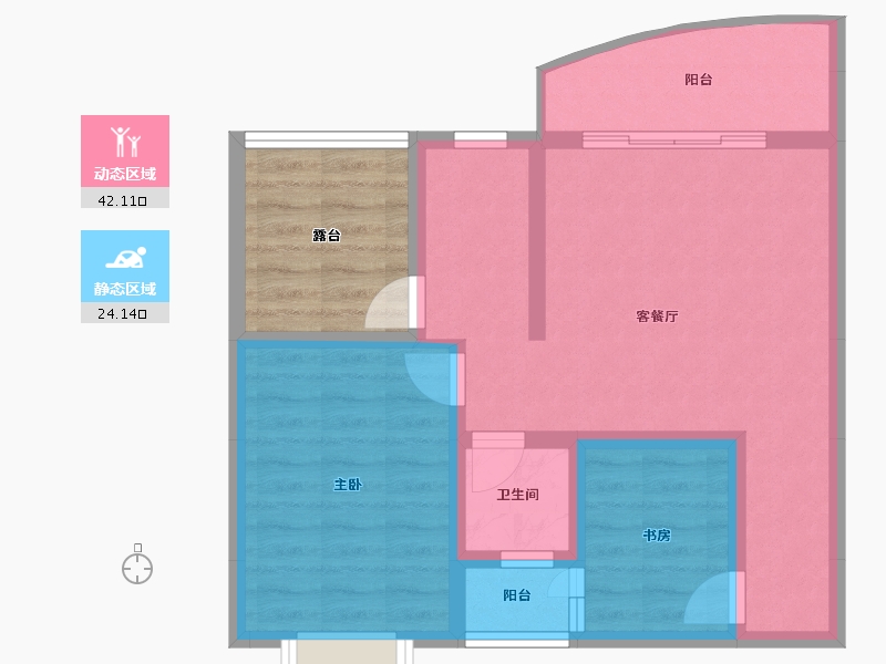 贵州省-遵义市-方圆学府壹号-65.38-户型库-动静分区