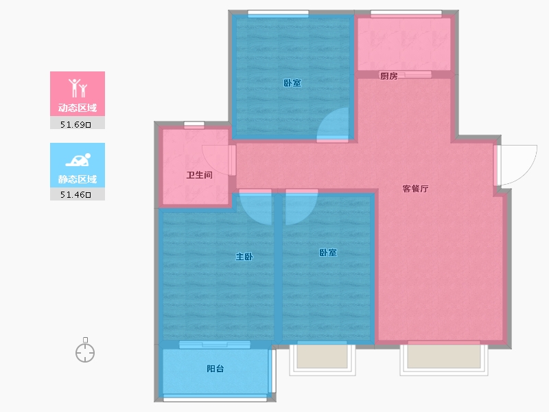 河北省-石家庄市-帝华御锦苑-92.31-户型库-动静分区