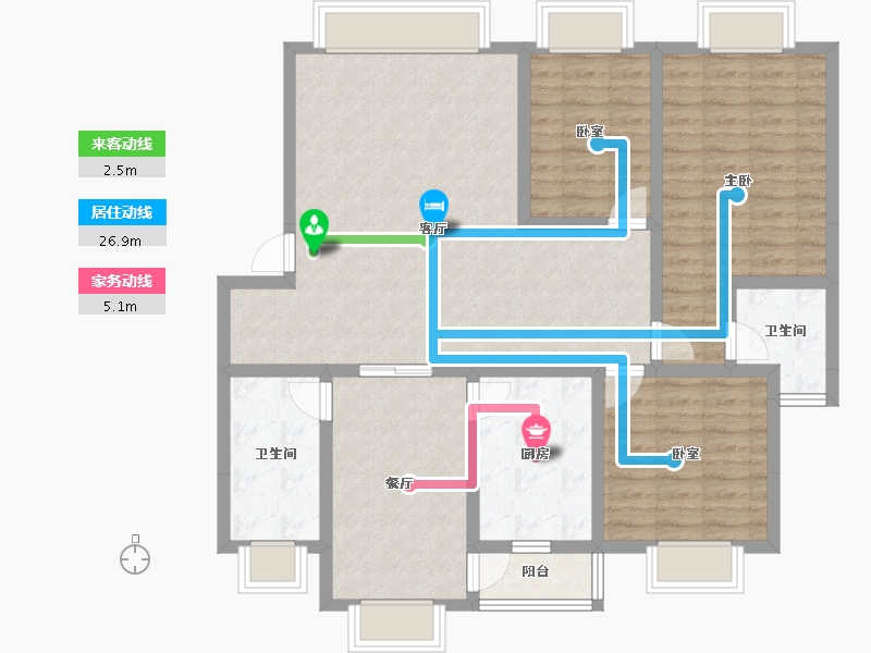 贵州省-遵义市-方圆学府壹号-109.90-户型库-动静线