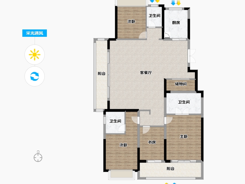 江苏省-常州市-嘉宏天际-169.43-户型库-采光通风