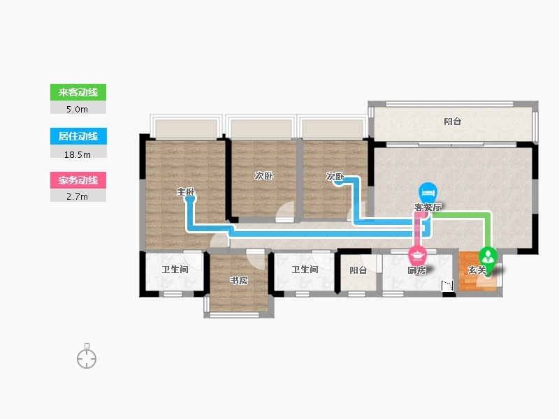 四川省-成都市-蓝光观岭·雍锦半岛-105.30-户型库-动静线