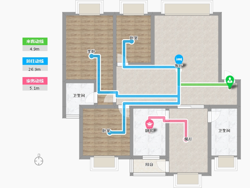 贵州省-遵义市-方圆学府壹号-110.05-户型库-动静线