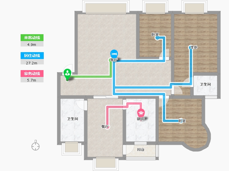 贵州省-遵义市-方圆学府壹号-110.55-户型库-动静线