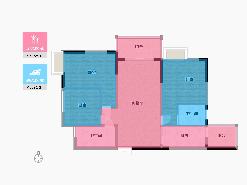 贵州省-安顺市-安顺世家-89.43-户型库-动静分区