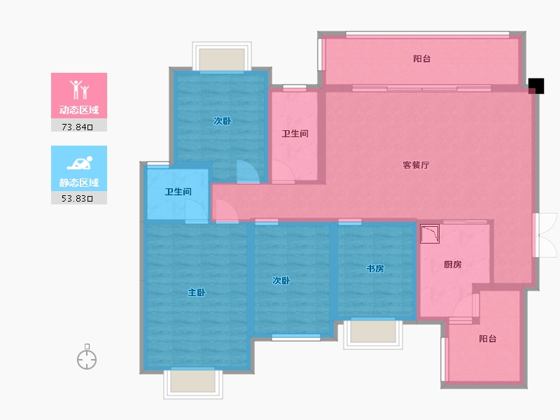 贵州省-贵阳市-融创玖境臺-113.91-户型库-动静分区