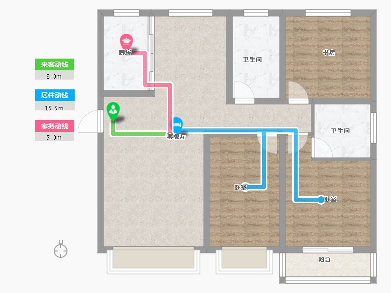 河北省-石家庄市-帝华鸿府-94.49-户型库-动静线