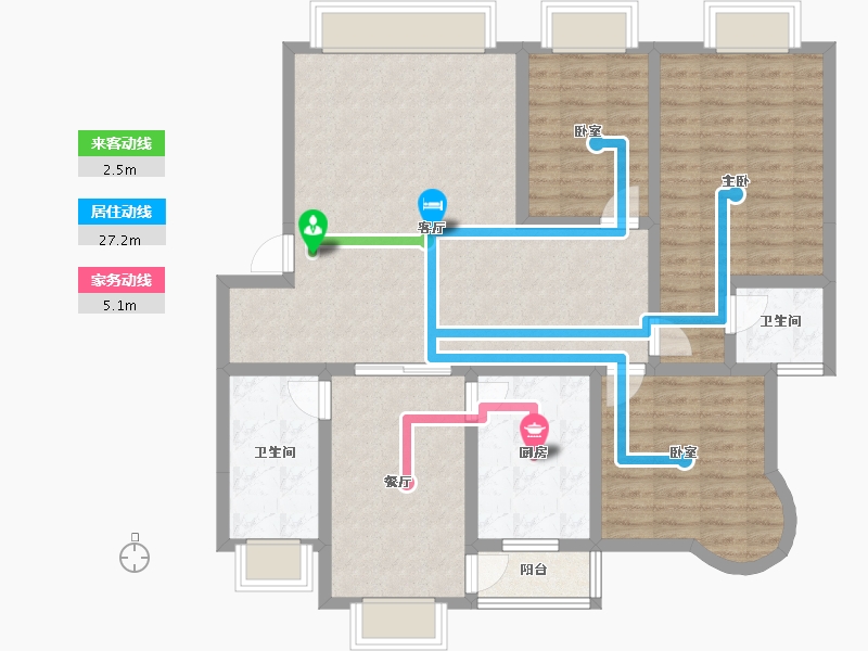 贵州省-遵义市-方圆学府壹号-110.44-户型库-动静线