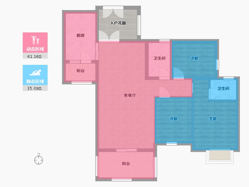 贵州省-贵阳市-清镇盛世江南-92.37-户型库-动静分区