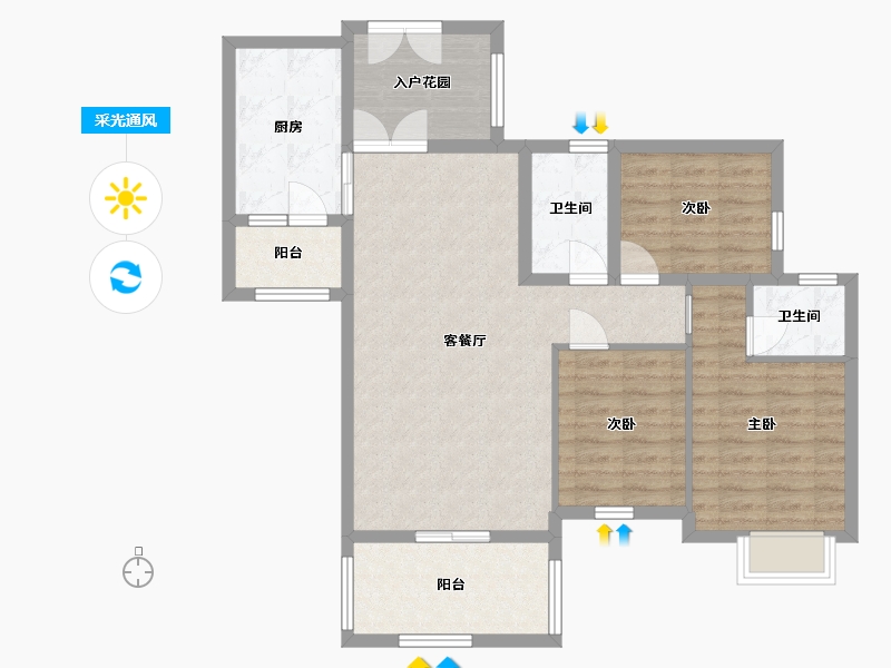 贵州省-贵阳市-清镇盛世江南-92.37-户型库-采光通风