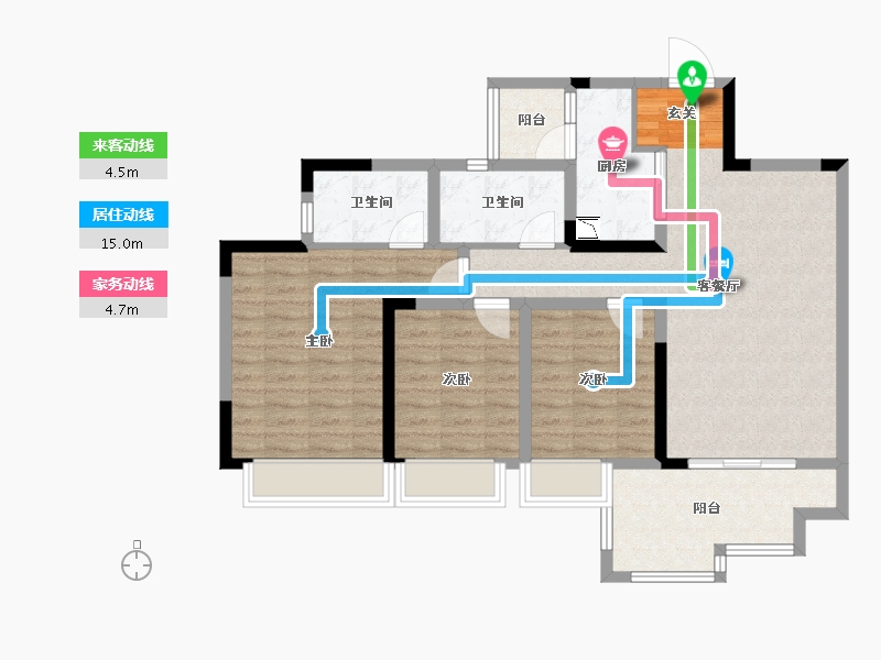 四川省-成都市-蓝光观岭·雍锦半岛-93.76-户型库-动静线