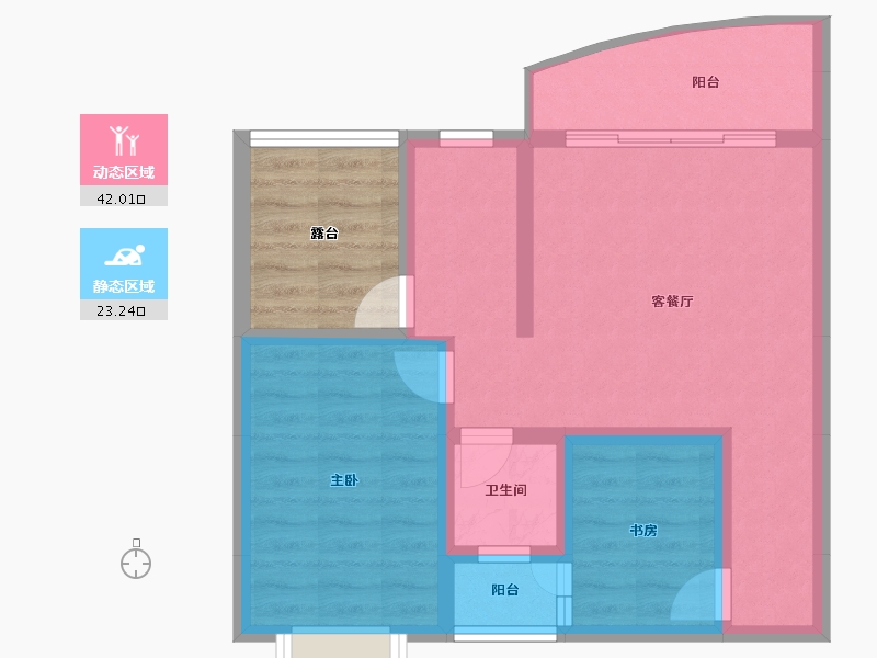 贵州省-遵义市-方圆学府壹号-63.96-户型库-动静分区