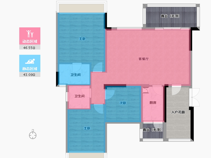 四川省-成都市-恒大银海湖-99.47-户型库-动静分区