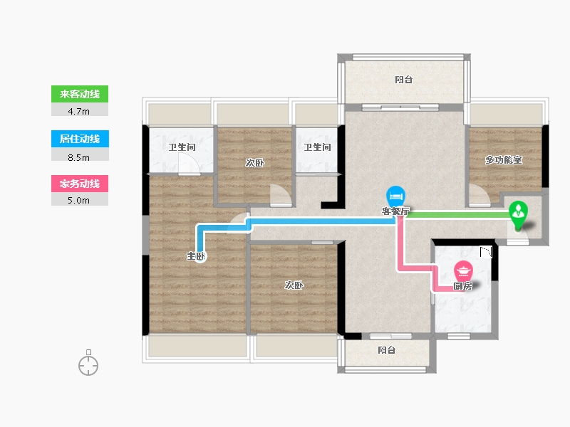 贵州省-贵阳市-碧桂园西南上城-105.78-户型库-动静线