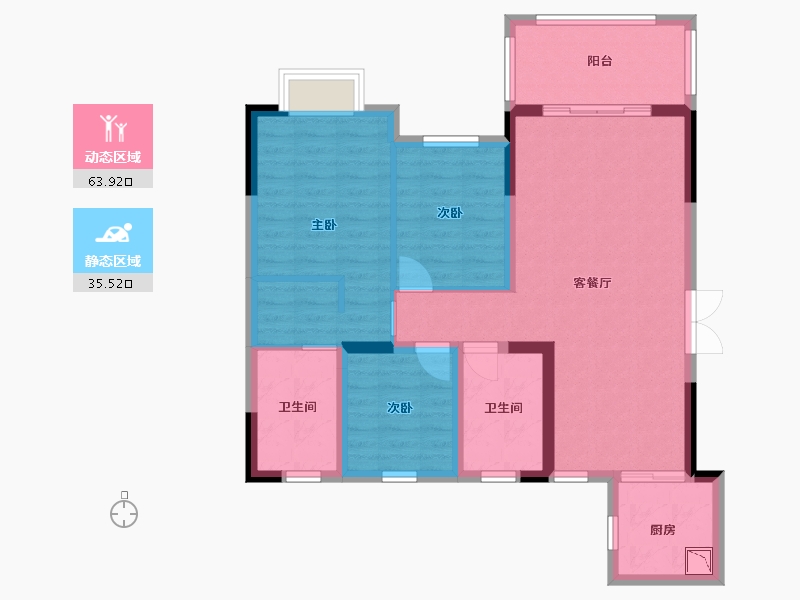 贵州省-贵阳市-清镇盛世江南-88.47-户型库-动静分区