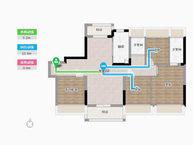 贵州省-贵阳市-碧桂园西南上城-89.15-户型库-动静线