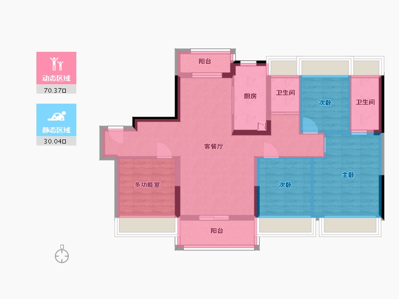 贵州省-贵阳市-碧桂园西南上城-89.15-户型库-动静分区