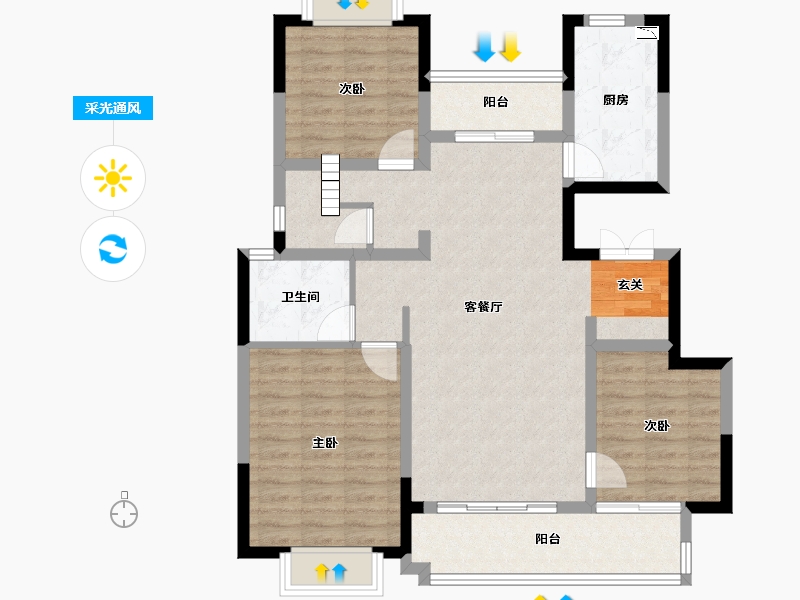 四川省-成都市-天府金茂悦-95.73-户型库-采光通风